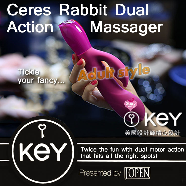 按摩棒-美國KEY-Ceres Rabbit克瑞斯頑皮兔多頻雙震按摩棒