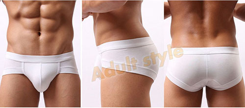 情趣內褲-莫代爾人體工學-U型艙囊袋防勒低腰三角褲(白色)-XL